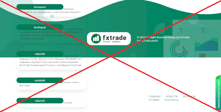 Отзыв о ForexTrade — инвестиции в FxTrade.world